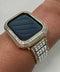 Mens Apple Watch Band Women Gold Swarovski Crystals & or Apple Watch Cover Baguette Lab Diamond Bezel 40mm 41mm 44mm 45mm Iwatch Candy Bling