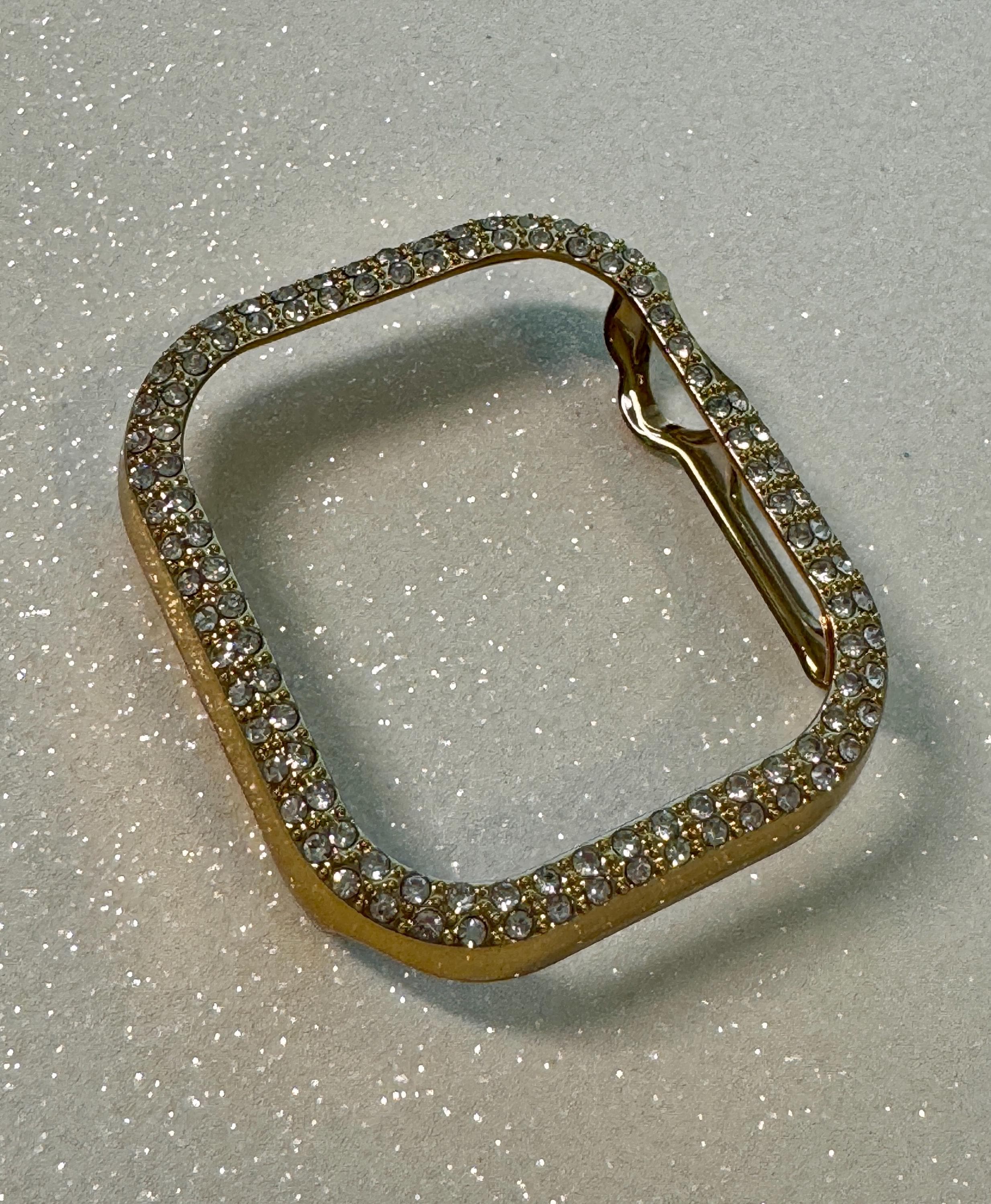 Designer Apple Watch Band Series 10 Woman Rose Gold Swarovski Crystal Heart Charm & or Apple Watch Case Iphone Watch 38mm-49mm IWatch Cover