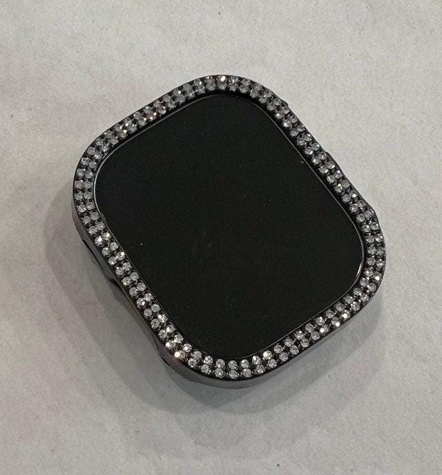 Bling Ultra 49mm Apple Watch Cover Case Black Swarovski Crystal Bezel Cover Smartwatch Bumper 38mm 40mm 41mm 42mm 44mm 45mmSeries 2-8 by Iwatch Candy