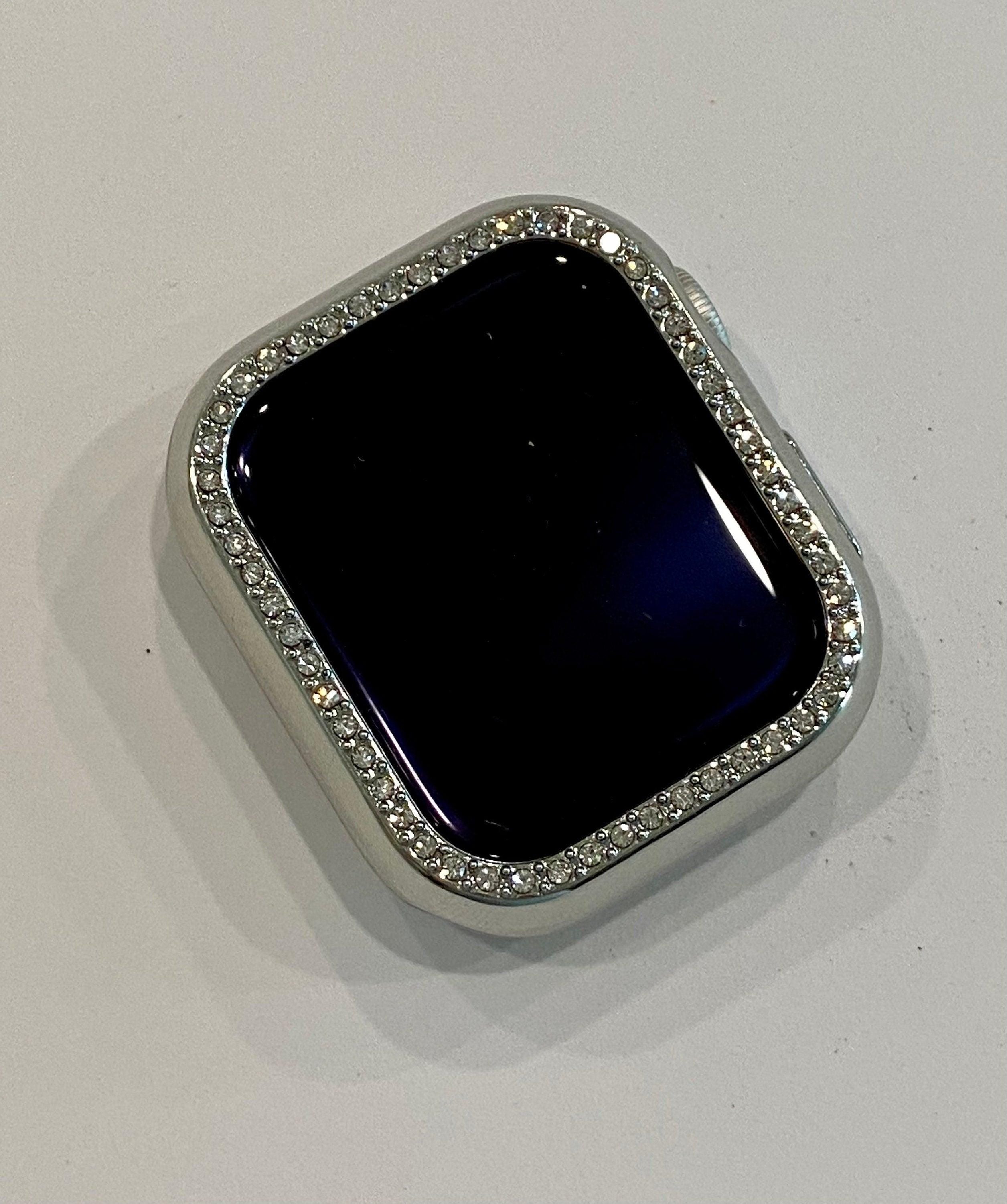 Series 10 Apple Watch Band 42mm 46mm 49mm White Gold & or Silver Swarovski Crystal Apple Watch Case for Iphone Watch Protective Iwatch Cover