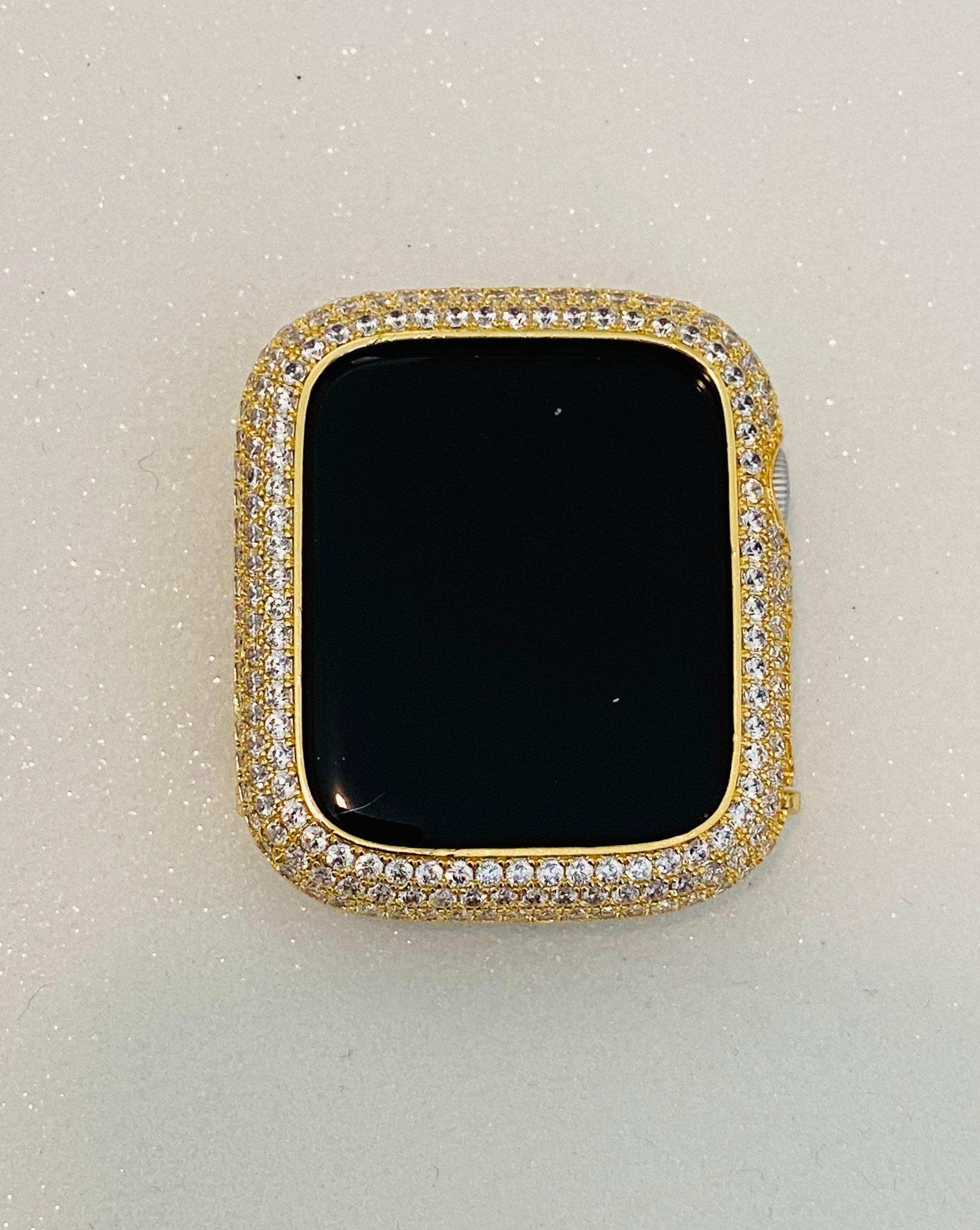 Statement Apple Watch Band Gold 49mm Ultra Baguette Crystals & or Apple Watch Case Lab Diamond Bezel Apple Watch Cover 38mm-45mm