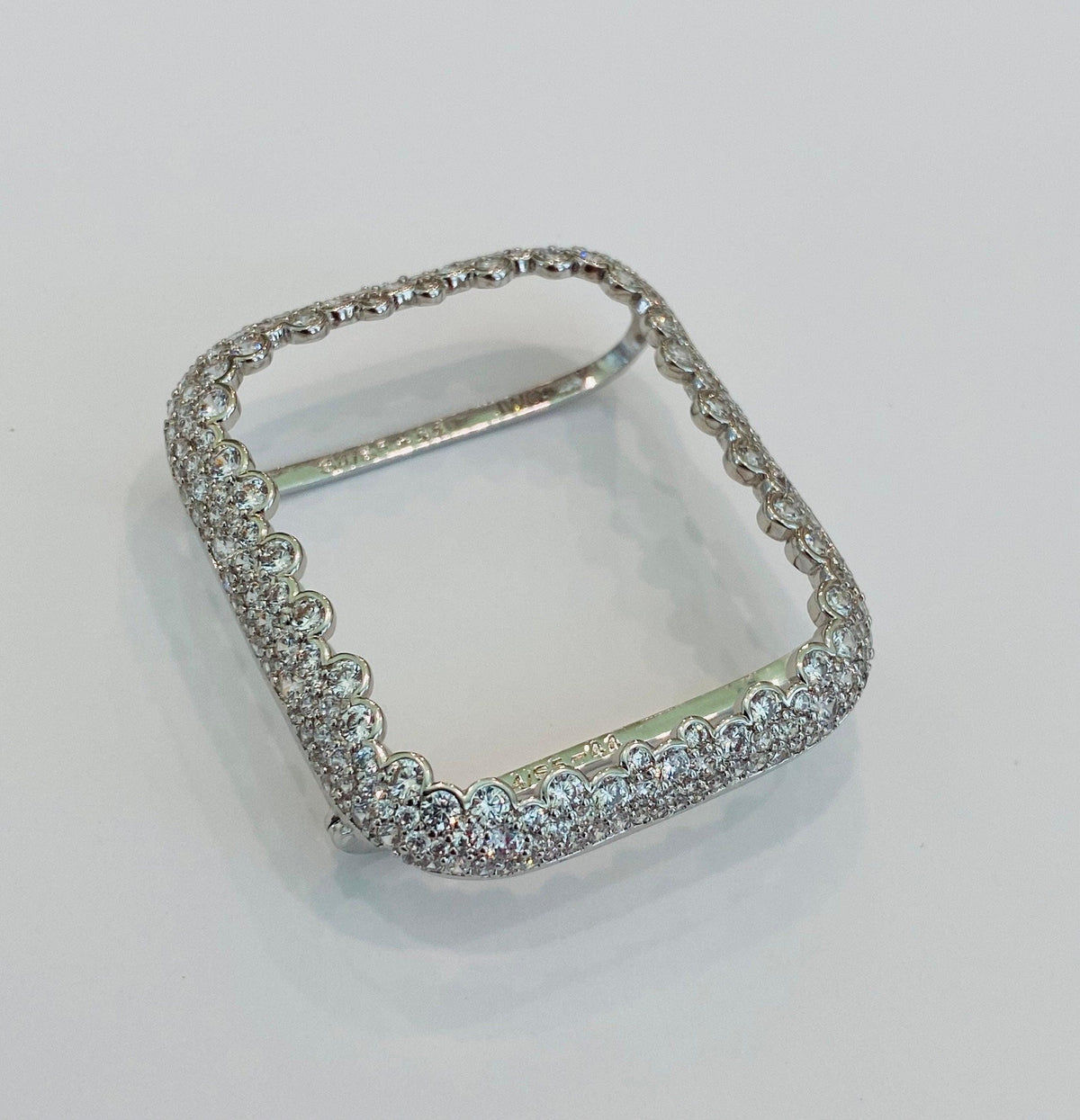 Iced Designer Apple Watch Band Womens Silver Bracelet & or Apple Watch Case Lab Diamond Bezel Iphone Watch Cover Iwatch Candy Bling