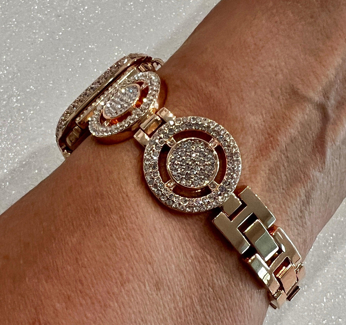 Apple Watch Band 49mm Ultra Women Rose Gold Pave Swarovski Crystals & or Apple Watch Cover Case Smartwatch Bumper Bling 38-45mm Iwatch Candy