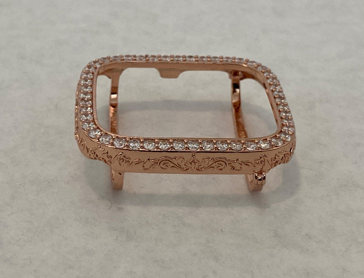 Apple Watch Cover Bezel Rose Gold 40mm 44mm Apple Watch Case Crystals Smartwatch Bumper Bling