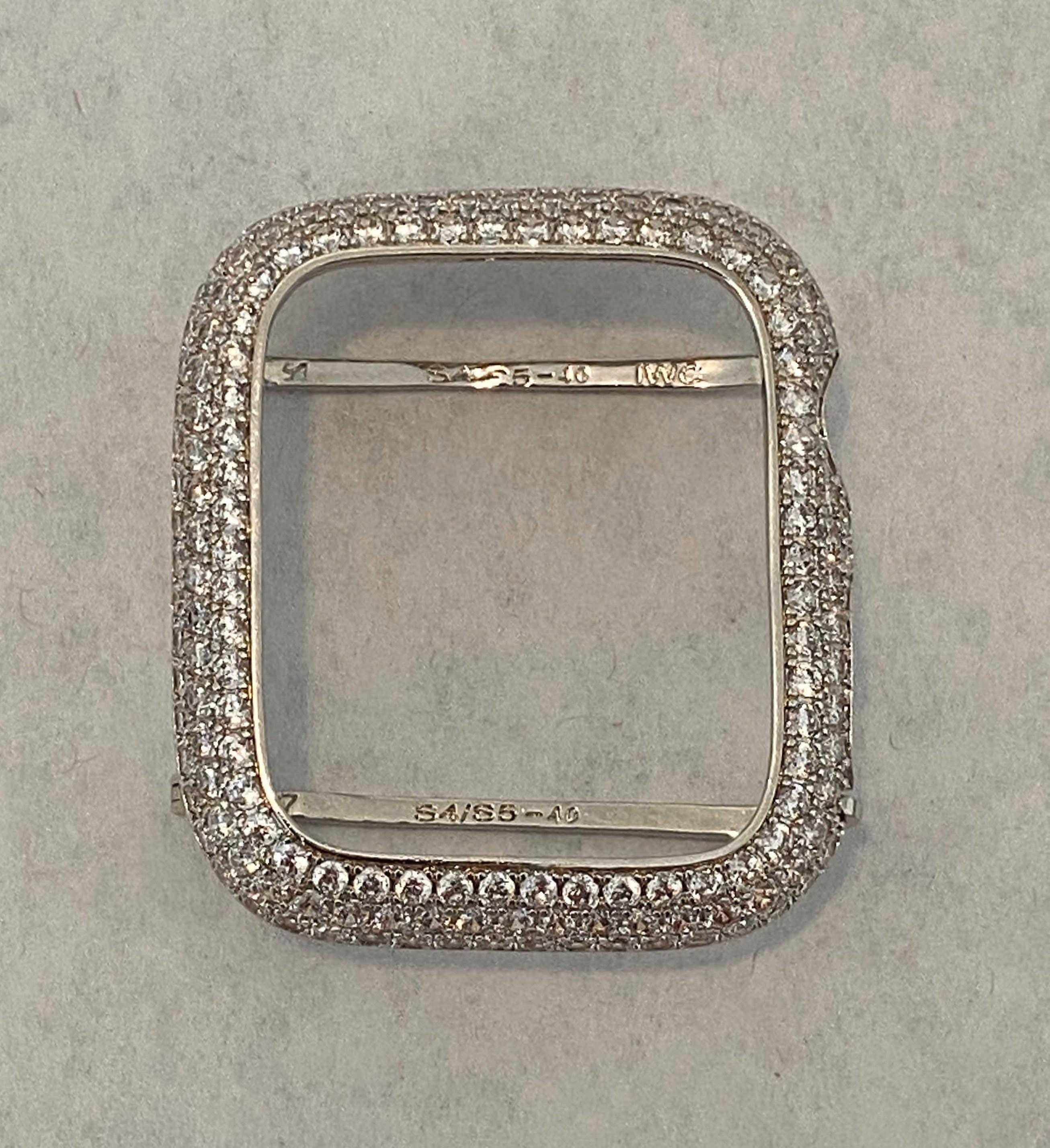 Apple Watch Band 41mm 45mm 49mm Ultra Series 7,8 Women&#39;s Silver & or Smartwatch Lab Diamond Cover Bumper Iwatch Bling 38mm 42mm 44mm