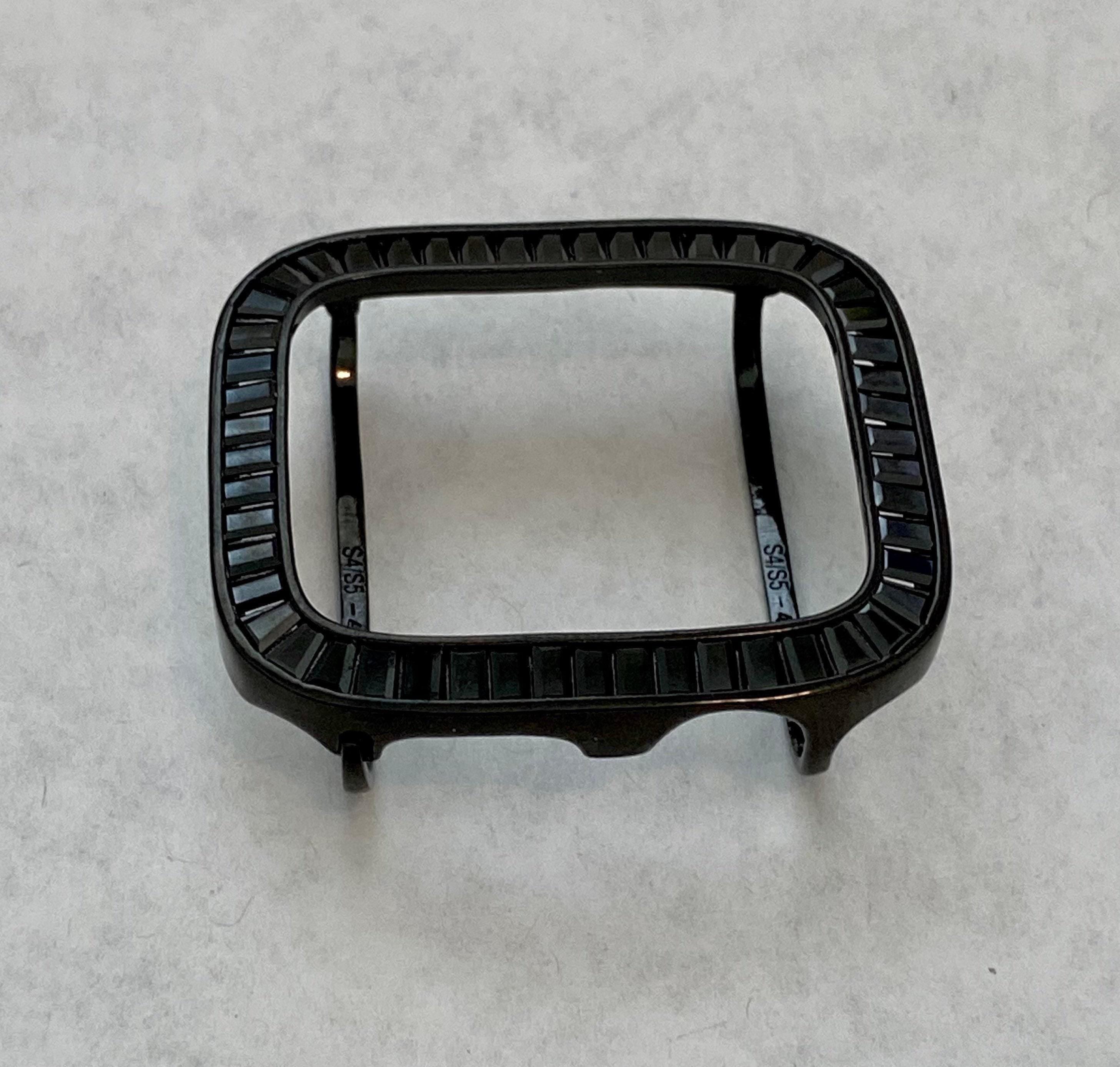 Black Lab Diamond Baguette Apple Watch Case For 38mm 40mm 41mm 42mm 44mm 45mm Luxury Apple Watch Cover for Iwatch Iphone