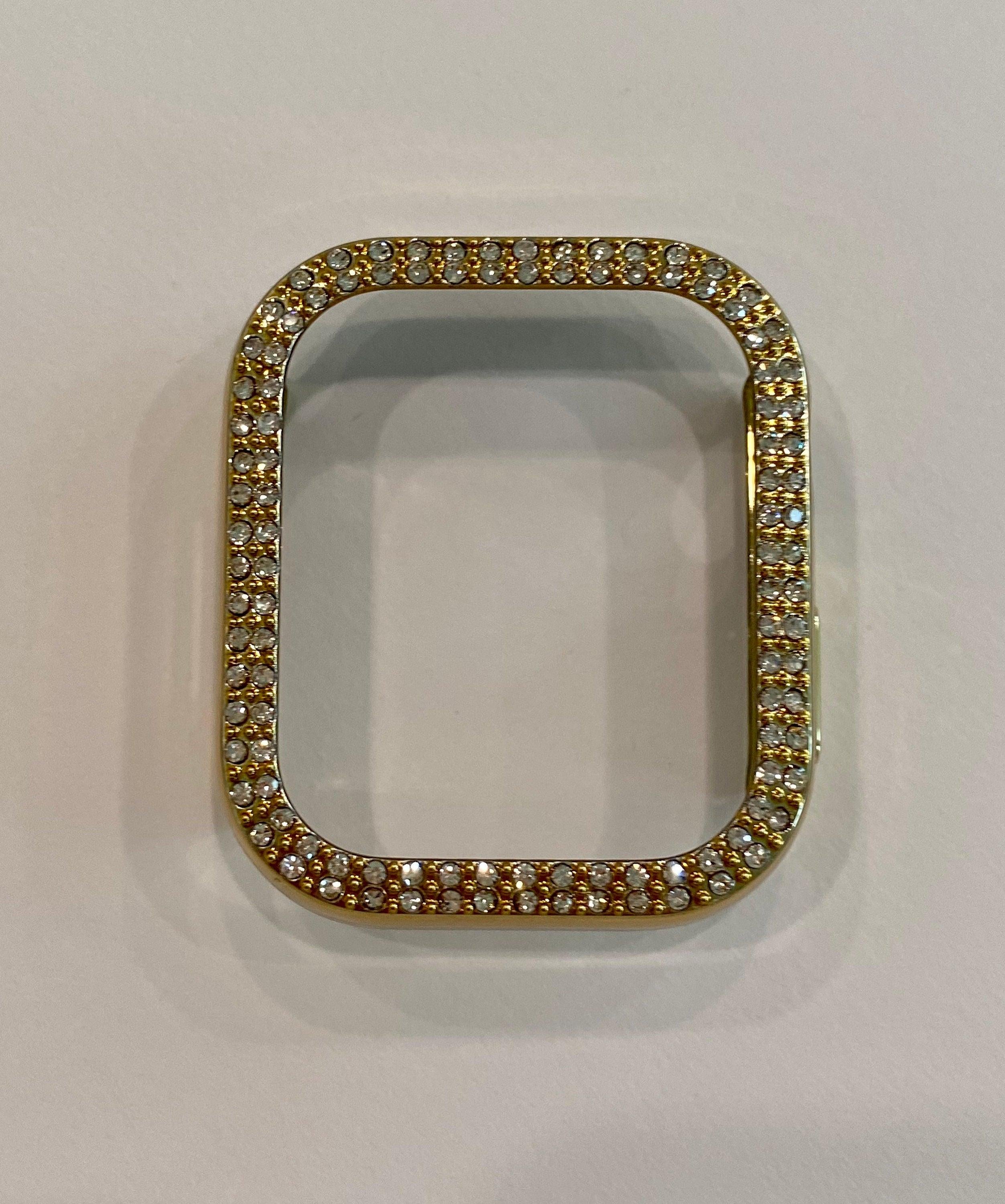 Series 2-9 Apple Watch Band Gold Ultra 49mm Swarovski Crystals & or Lab Diamond Bezel Cover 38mm-45mm Smartwatch Bumper Iwatch Candy Bling