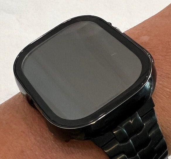 Series 10 Black Apple Watch Case With Tempered Glass Screen Protector For Iphone Watch Apple Watch Case Cover Bezel 49mm Ultra 42mm 46mm