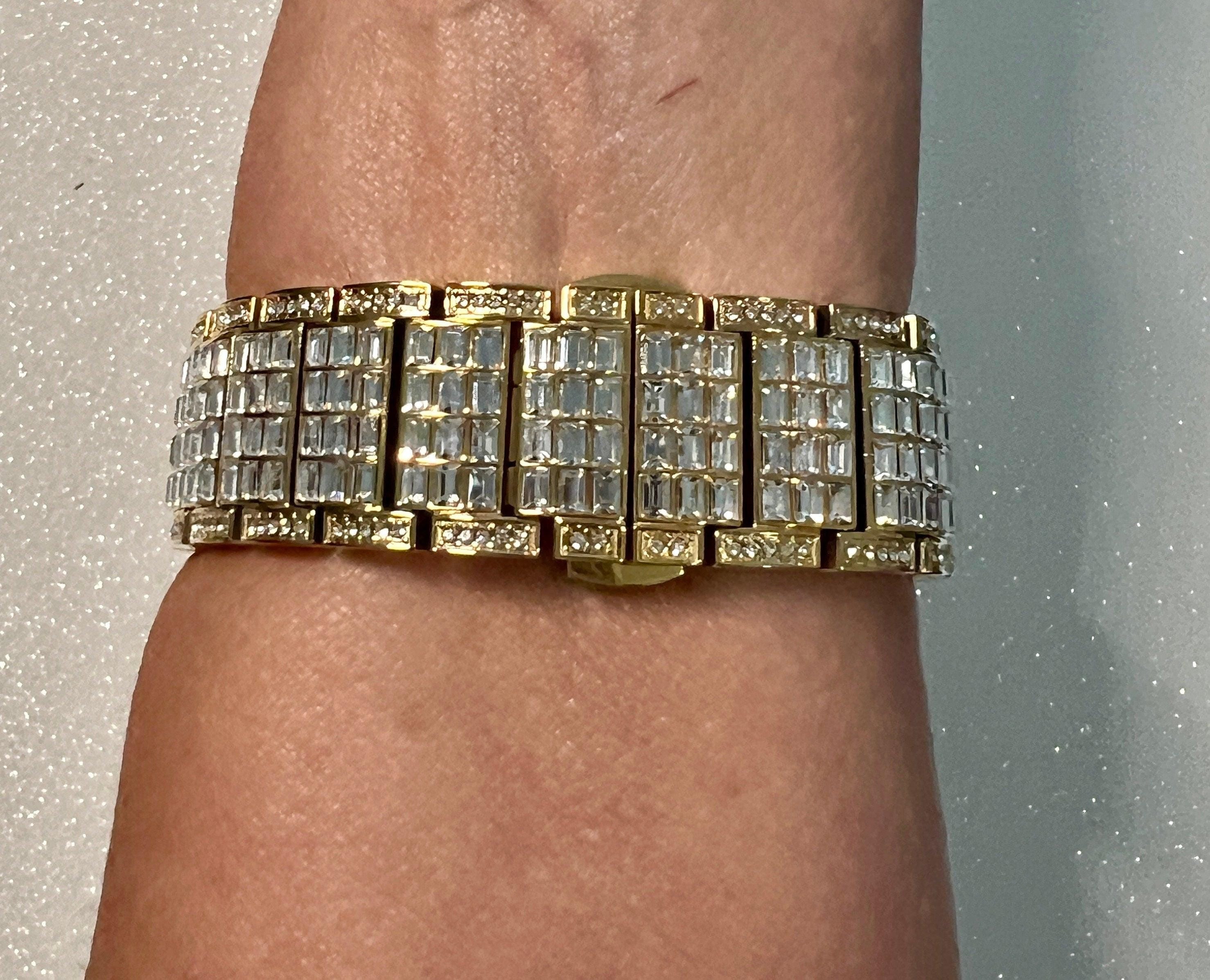 Statement Apple Watch Band Gold 49mm Ultra Baguette Crystals & or Apple Watch Case Lab Diamond Bezel Apple Watch Cover 38mm-45mm
