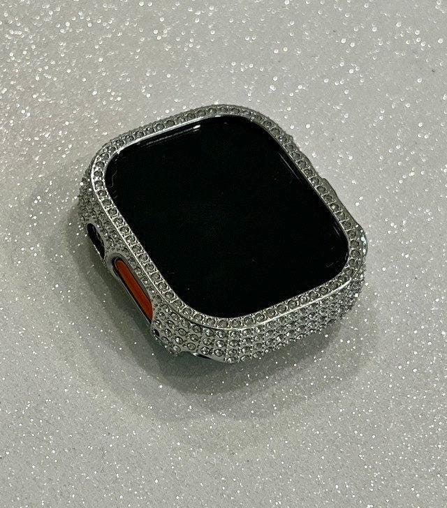 49mm Ultra Apple Watch Cover Silver Crystals Apple Watch Case Smartwatch Bumper Bling Series 8