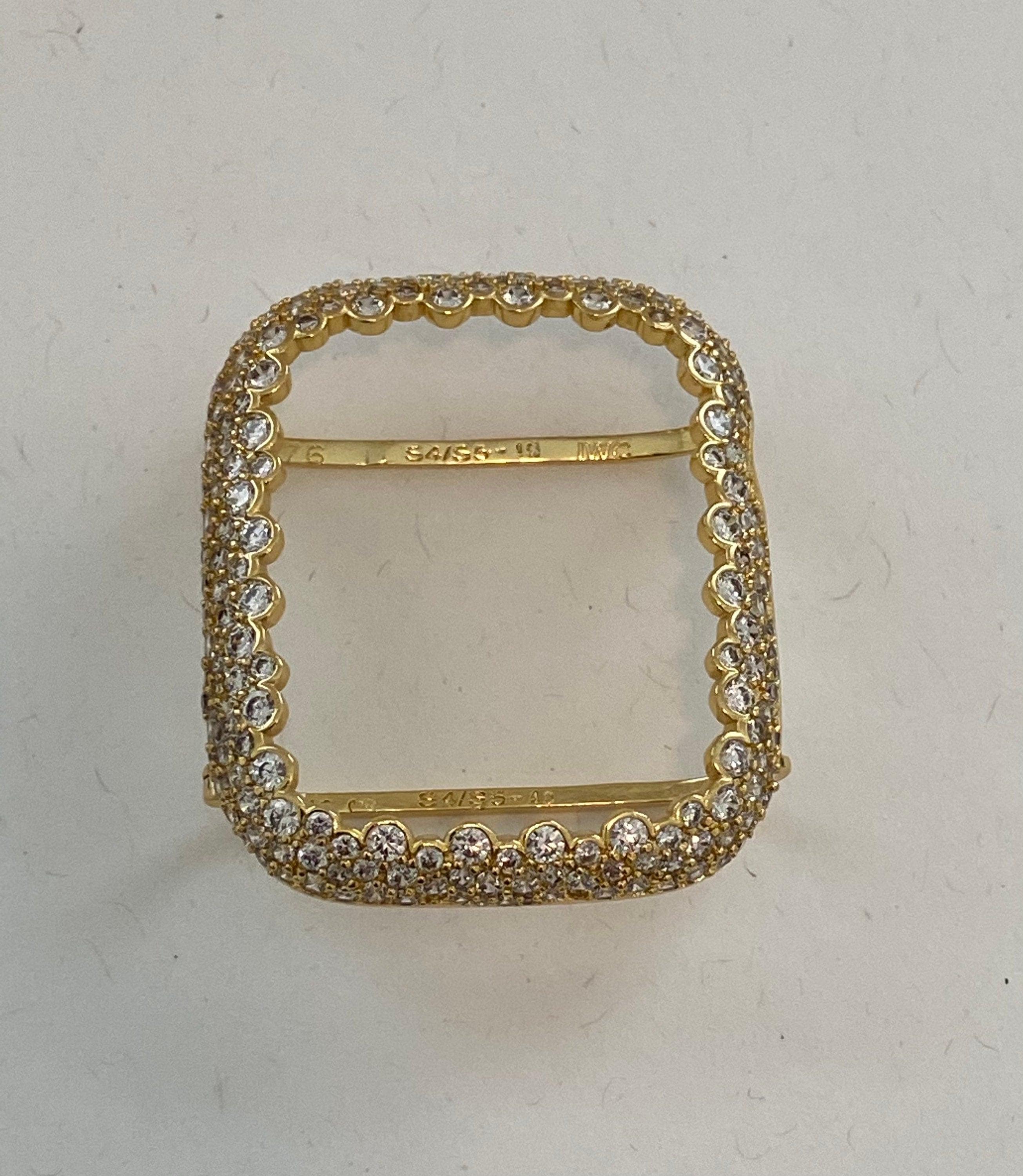 Gold Apple Watch Band 41mm 45mm 49mm Ultra Swarovski Crystals & or Apple Watch Case Lab Diamond Bezel Cover Bling 38mm-44mm Iwatch Candy