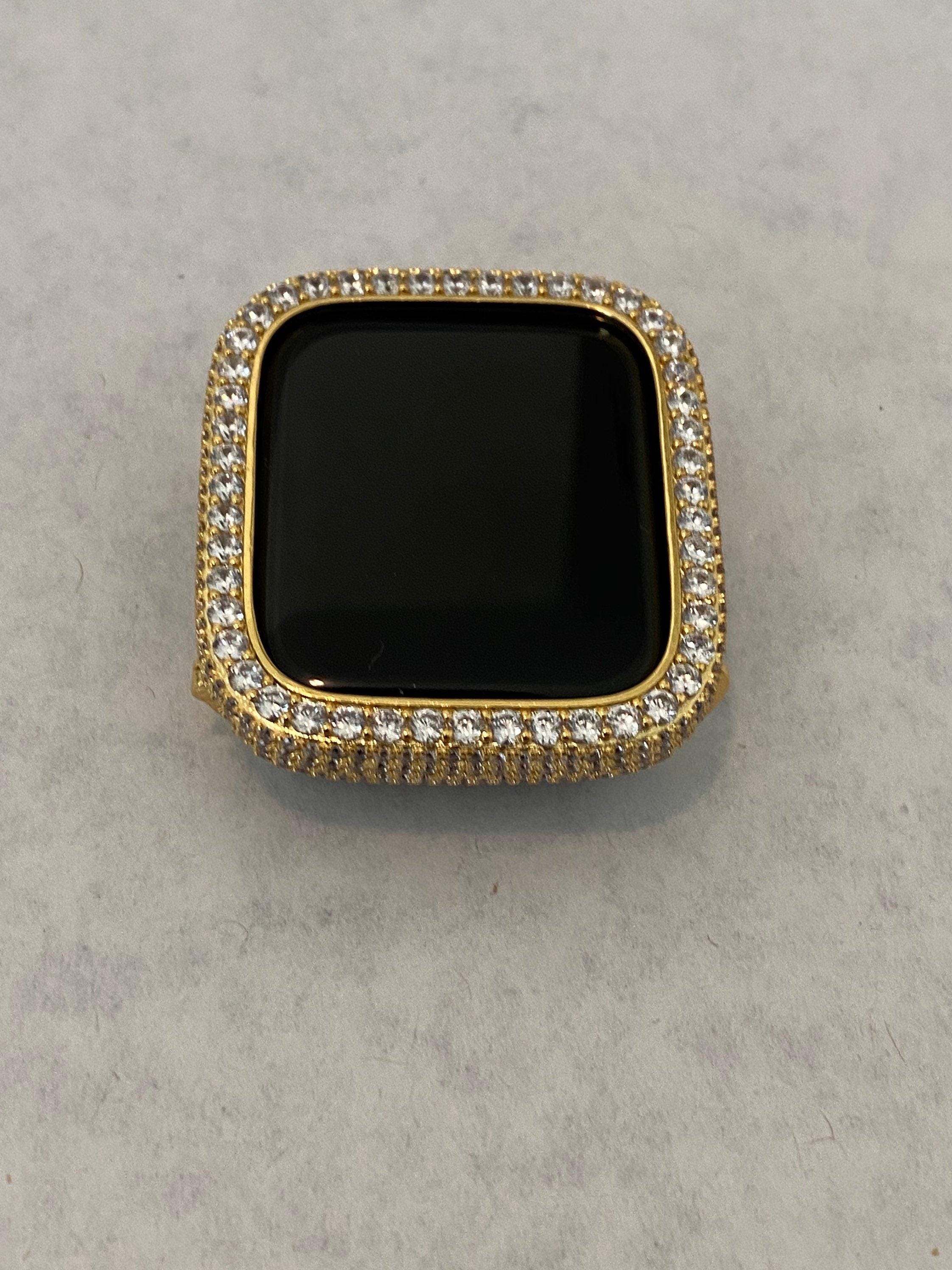 Apple Watch Cover Gold Lab Diamond Bezel Apple Watch Case 38m-49mm Ultra Smartwatch Bumper Iwatch Candy Bling Series 2-9