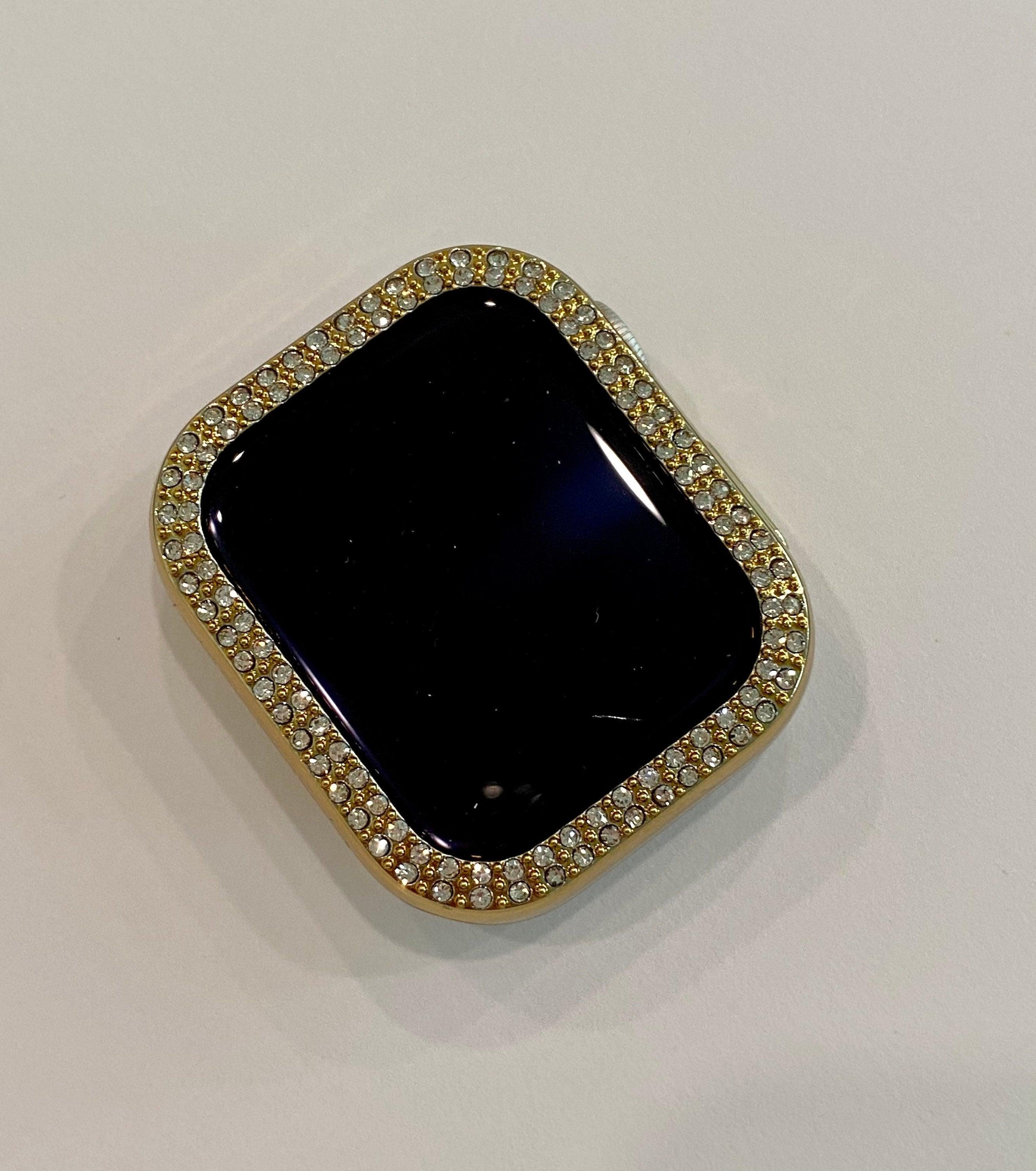 Series 2-9 Apple Watch Band Gold Ultra 49mm Swarovski Crystals & or Lab Diamond Bezel Cover 38mm-45mm Smartwatch Bumper Iwatch Candy Bling