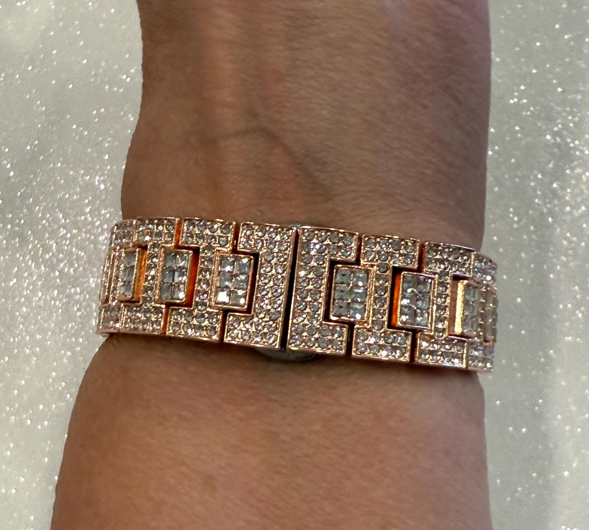 Pave Rose Gold Apple Watch Band Women 38 40 41 42 44 45 46 49 Ultra Swarovski Crystal & or Apple Watch Cover Lab Diamond Bezel Series 10-12