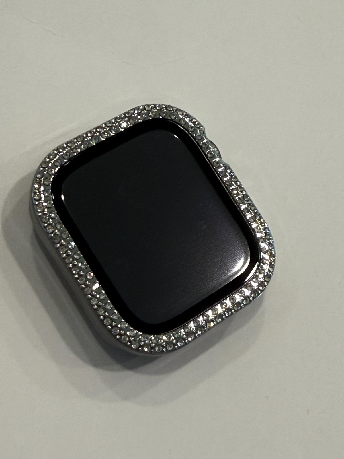 Series 12 Apple Watch Band 42mm 46mm Silver Swarovski Crystal Bracelet & or Apple IWatch Cover with Built in Glass Screen Protector
