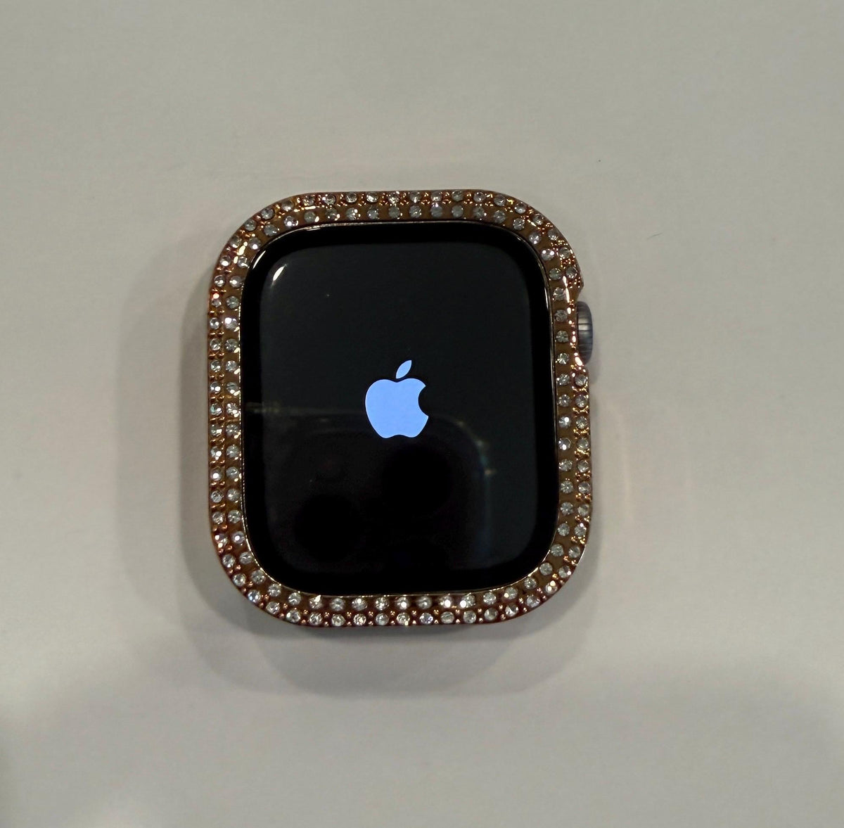 Series 10-12 Apple Watch Band 42mm 46mm Rose Gold Pave Swarovski Crystal Band & or Apple IWatch Case with built in Glass Screen Protector