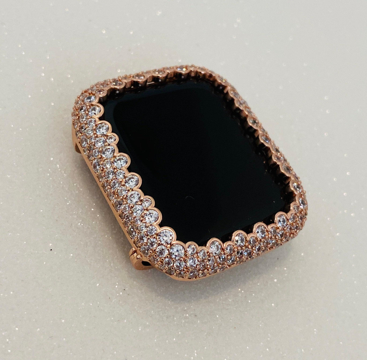 Rose Gold Apple Watch Cover, Lab Diamond Bezel, Apple Watch Case 38mm-49mm Bumper Iwatch Candy Bling Smartwatch Bumper Faceplate