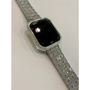 New Series 8 Apple Watch Band 41mm 45mm Silver Swarovski Crystals & or Apple Watch Case Cover Stainless Steel Bling Series 7 - 41mm apple