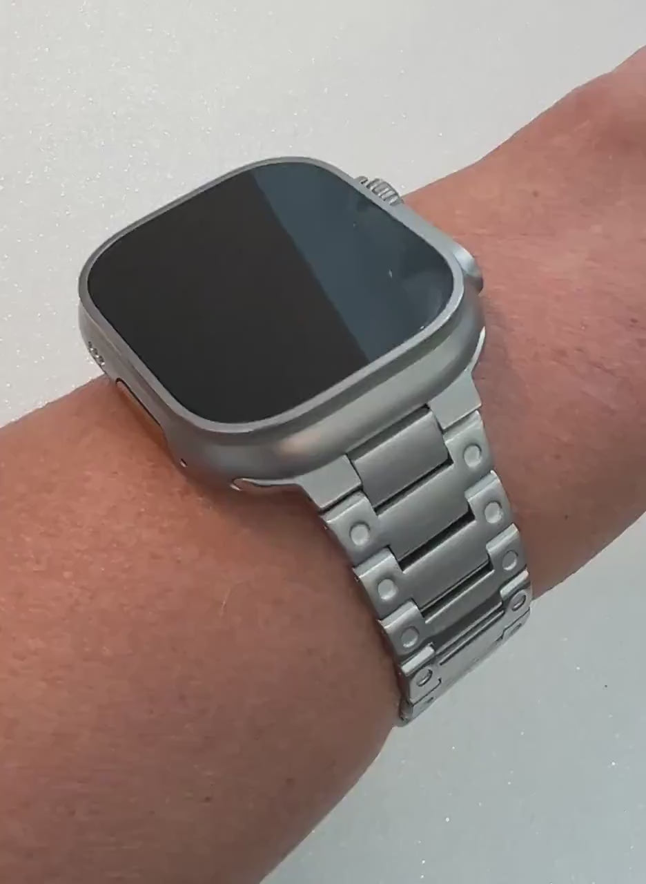 Series 10-11 Apple Watch Band 42mm 46mm Stainless Steel Buckle Mens Ultra Apple Watch Straps Watch Band Silver Iwatch Band for Iphone Watch