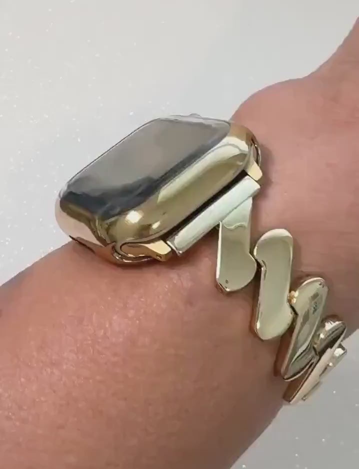 Apple Watch Band Series 10 42mm 46mm Yellow Gold Swarovski Crystals - Iwatch Band Straps 44mm 45mm 49mm Ultra - Apple Watch Bracelet Bling