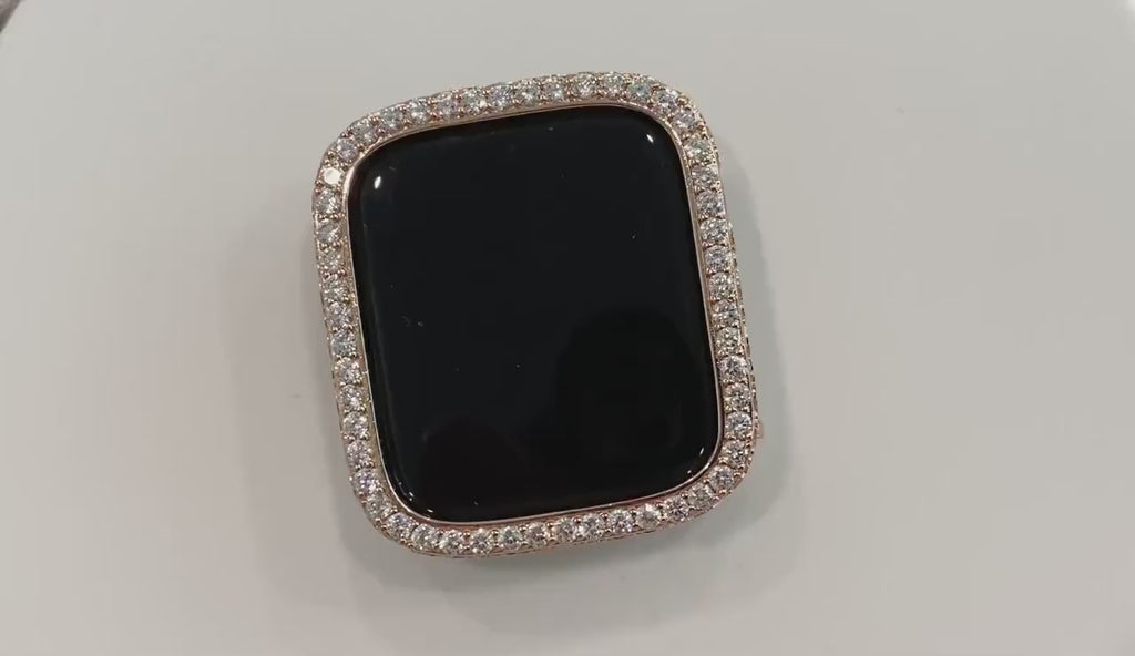 Apple Watch Cover Bezel Rose Gold 40mm 44mm Apple Watch Case Crystals Smartwatch Bumper Bling