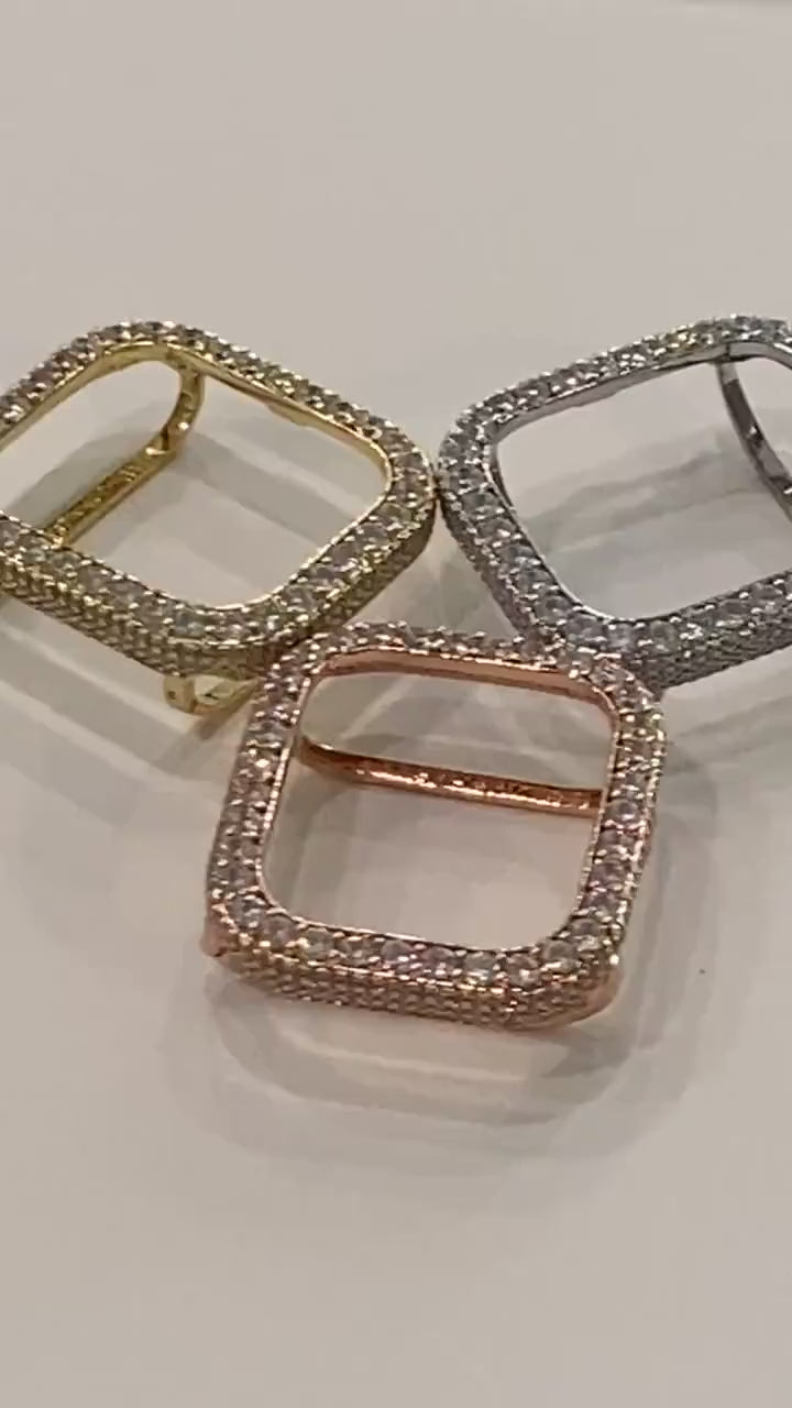 Series 2-9 Apple Watch Bezel Cover 41mm 45mm Silver 3.5mm Apple Watch Case Lab Diamond Bumper for Smartwatch 38mm 40mm 42mm 44mm S1-8