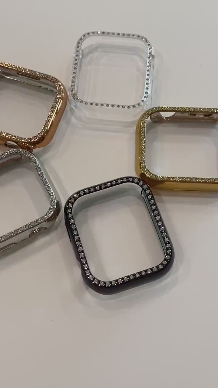 Apple Watch Cover 41mm 45mm 49mm Ultra  Crystal Bezel Apple Watch Case Smartwatch Bumper Bling Silver Series 2-11 Iwatch Candy