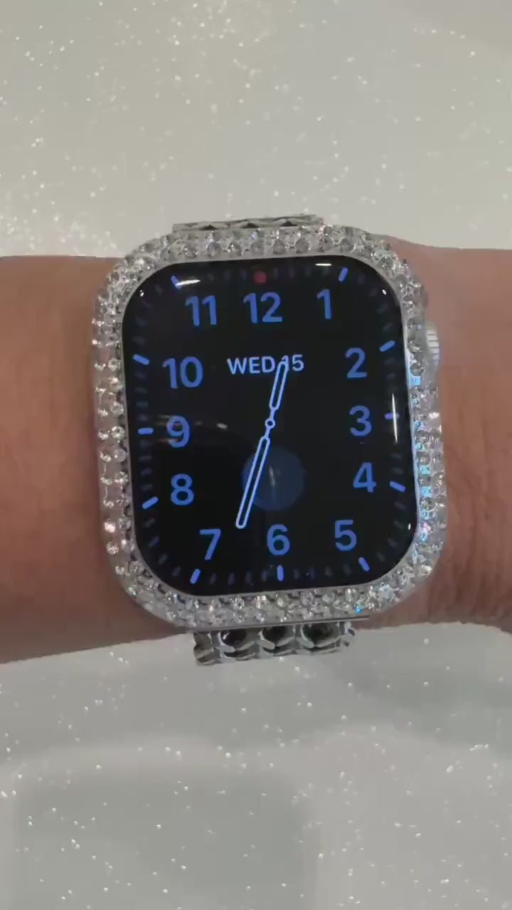 Series 10/11 Apple Watch Cover Bezel Clear Case Swarovski Crystals Apple Watch Cases Smartwatch Bumper Bling 38mm-46mm