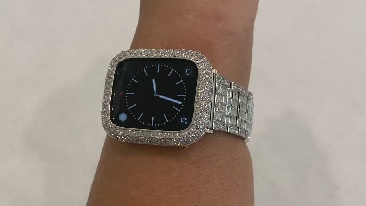 Ultra 49mm Apple Watch Band 38mm 40mm 41mm42mm 44mm 45mm Swarovski Crystal & or Apple Watch Case Lab Diamond Bezel Iwatch Candy Bling