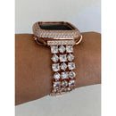 Rose Gold Apple Watch Band 49mm Ultra Swarovski Crystals & or Apple Watch Cover Lab Diamond Bezel Case Bling 38mm-45mm Iwatch Candy - apple