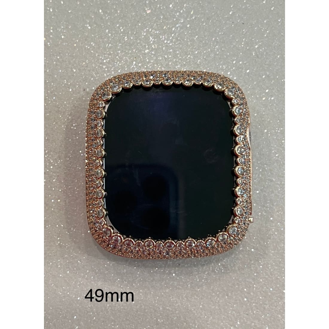 Rose Gold Apple Watch Band Women 41mm 45mm 49mm Ultra Swarovski Crystals & or Lab Diamond Bezel Cover Case for Smartwatch Bling Series 1-8 -