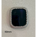 Series 7-8 Apple Watch Band 41mm 45mm Silver Swarovski Crystals 49mm Ultra & or Lab Diamond Bezel Case Smartwatch Bumper 38mm-45mm Bling -