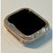 Series 7-8 Apple Watch Bezel Cover 40mm 44mm 3 Rows Lab Diamond Baguettes in 14k Rose Gold Plated Metal Smartwatch Bumper - 40mm apple