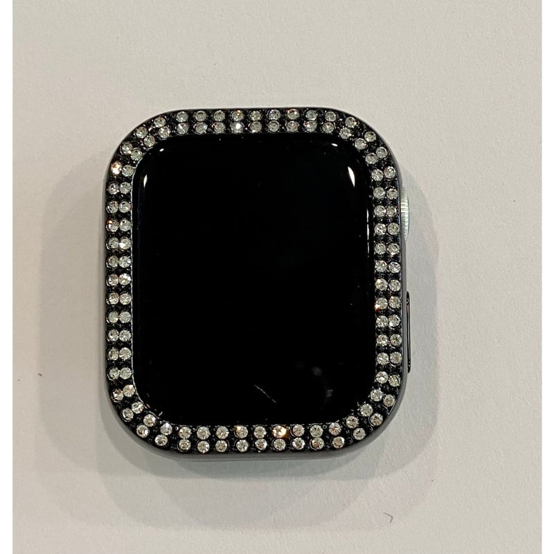 Series 7 Black Apple Watch Cover Bezel Iwatch Case Swarovski Crystal Faceplate Series 6 All Sizes - 41mm apple watch c, 45mm apple watch,