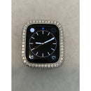 Silver Apple Watch Band and or Custom White Gold Apple Watch Cover Bezel Lab Diamonds 38 40 41 42 44 45mm Smartwatch Bumper - apple watch,