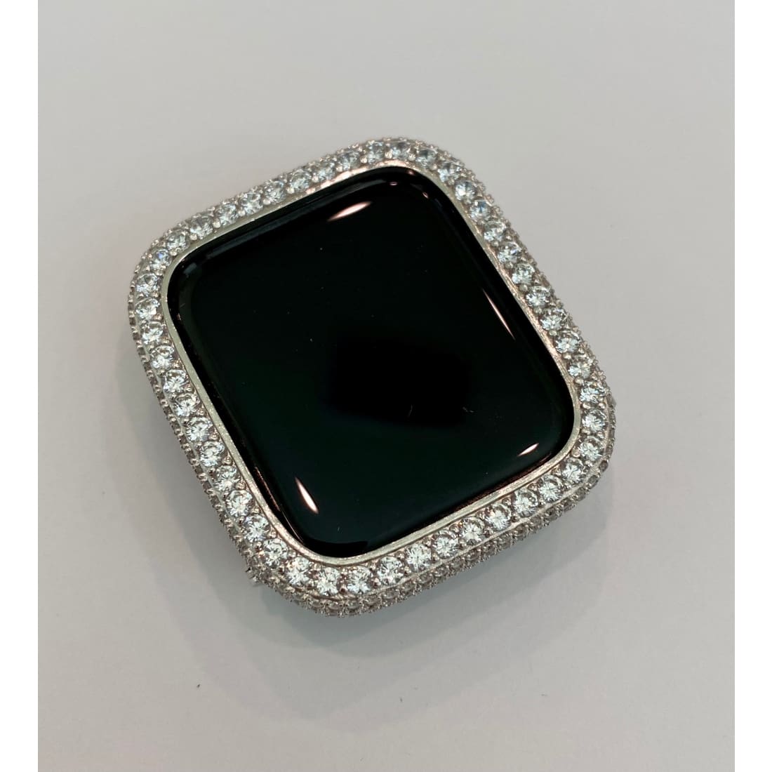 Silver Apple Watch Band Swarovski Crystal Baguettes & or Apple Watch Cover Lab Diamond Bezel Case Bling 38 40 41 42 44 45 49mm Ultra - Apple
