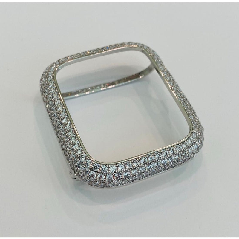 Silver Apple Watch Band Women Swarovski Crystal Bracelet & or Apple Watch Cover Lab Diamond Bezel Case 38 40 41 42 44 45 49mm Ultra - 41mm