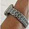 Silver Apple Watch Band Women Swarovski Crystals 38 40 41 42 44 45 49mm & or Lab Diamond Bezel Cover Smartwatch Bumper Bling Series 1-8 SE -