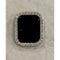 Silver Apple Watch Series 8 Case Cover with Large 3.5mm Lab Diamonds Bezel Smartwatch Bumper Faceplate - 41mm apple watch, 45mm apple watch,