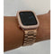 Ultra 49mm Apple Watch Band Rose Gold Stainless Steel & or Apple Watch Cover Lab Diamond Bezel Case Bling 38mm-45mm S1-8 - apple watch,