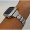 White Gold Apple Watch Band 49mm Ultra 41mm 45mm Swarovski Crystals & or Lab Diamond Bezel Cover Smartwatch Bumper - 49mm apple watch, 49mm