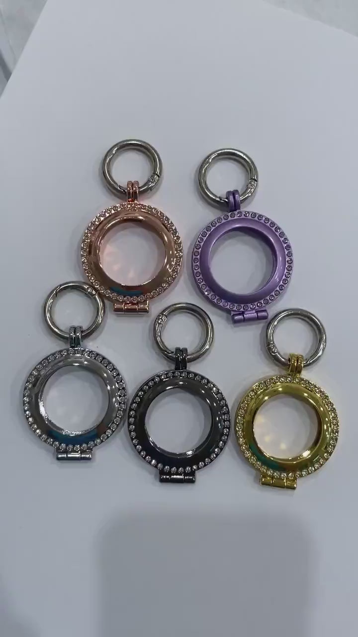 Apple AirTag Case Holder Crystal CZ AirTag Tracker Keychain Silver & Rhinestone Protective Cover