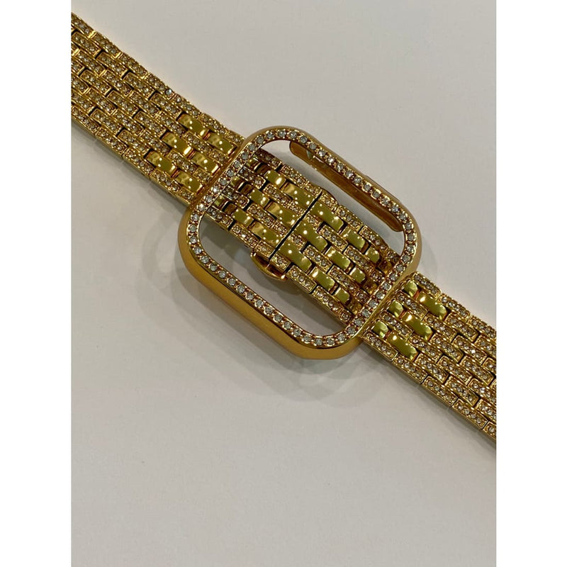 41mm 45mm 49mm Apple Watch Band Series 7-8 Swarovski Crystals & or Apple Watch Bezel Cover Silver, Gold, Rose Gold, Black Smartwatch Bumper