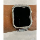 41mm 45mm 49mm Apple Watch Band Ultra Series 7-8 Silver Swarovski Crystals & or Crystal Apple Watch Case Cover Smartwatch Bumper Bling