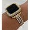 41mm 45mm Apple Watch Band Gold Series 8 & or Lab Diamond Bezel Bumper Case 38mm-44mm for Smartwatch Bling