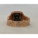 41mm 45mm Apple Watch Band Women Rose Gold 38mm 40mm 42mm 44mm Lab Diamond Bezel Cover Iwatch Bling Series 1-8