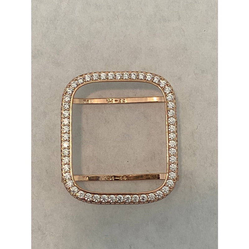 41mm 45mm Apple Watch Band Women's Rose Gold and or Lab Diamond Bezel Bumper Iwatch Bling 38mm 40mm 42mm 44mm
