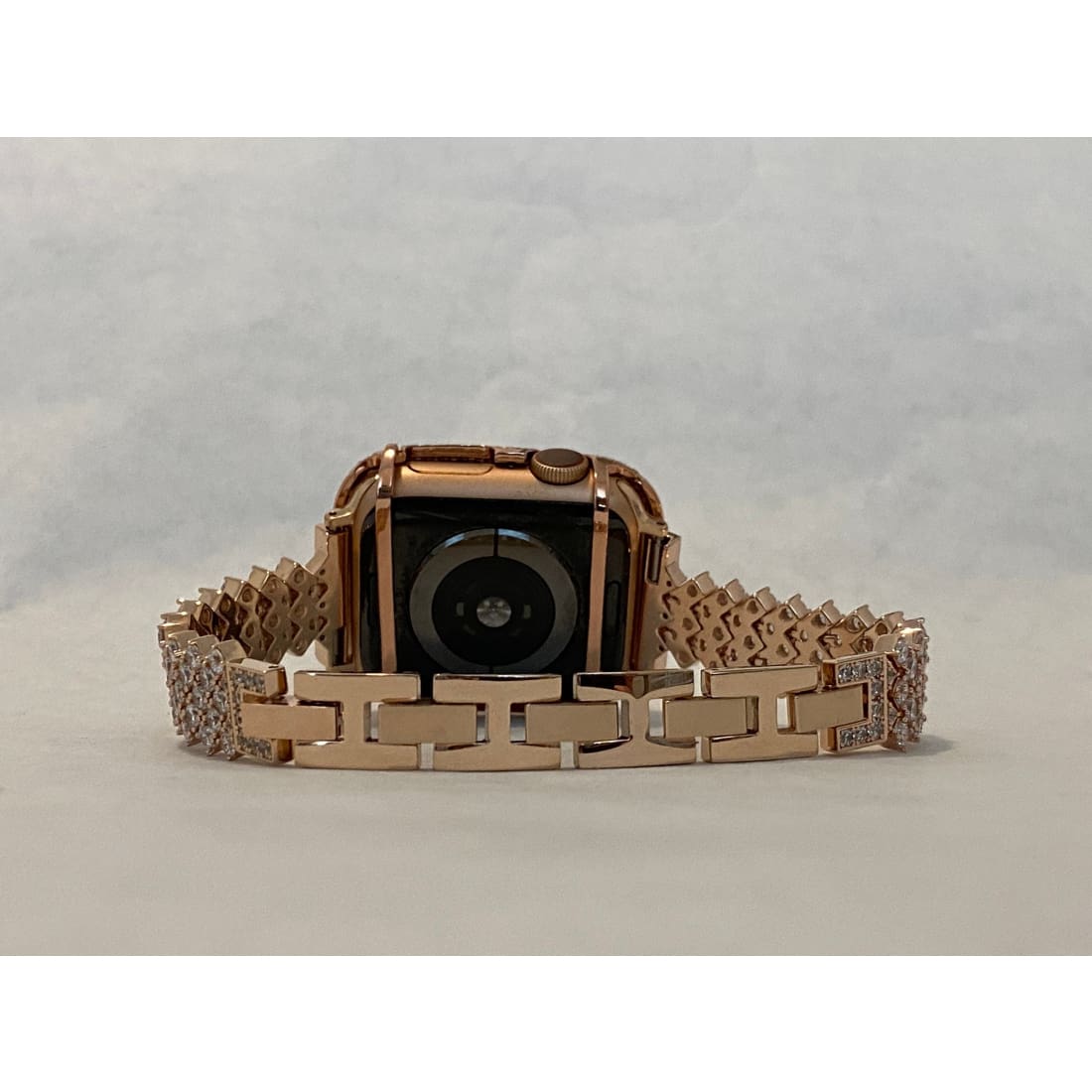 41mm 45mm Rose Gold Apple Watch Band Series 7-8 Swarovski Crystals & or Lab Diamond Bezel Cover Smartwatch Bling 38mm-45mm