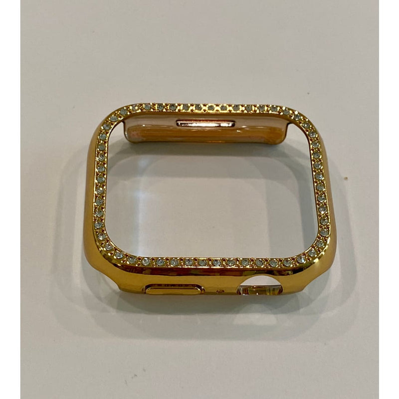 Apple Watch 49mm Ultra Cover 41mm 45mm Gold Swarovski Crystal Bezel Case Smartwatch Bumper Bling Series 7,8