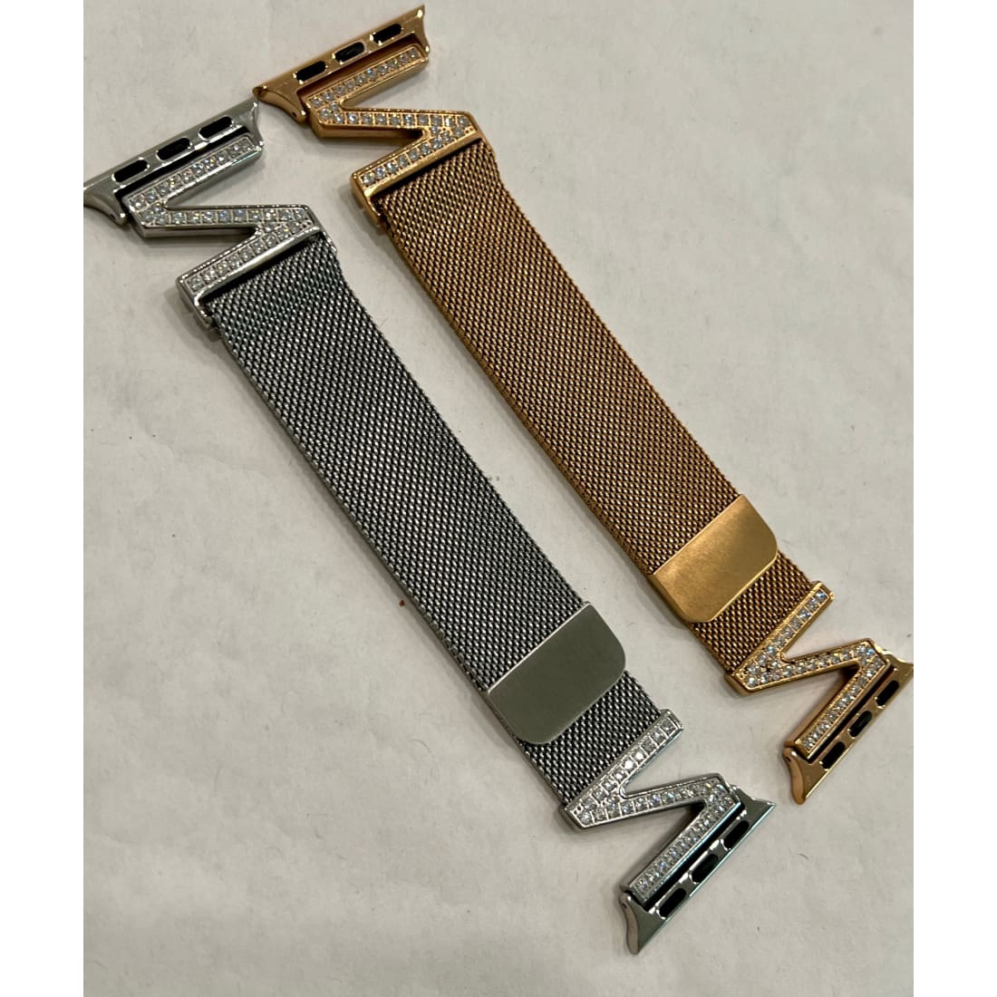 Apple Watch Band 38mm 40mm 41mm 42mm 44mm 45mm Crystal Milanese Loop Band Silver or Rose Gold, Smartwatch Bracelet Final Sale
